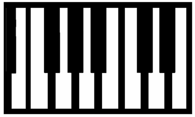 Piano Keys card size 50 x 25 Pack 10